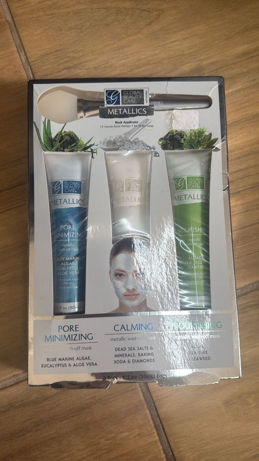 Conjunto de Máscaras Faciais Global Beauty Care Metallics