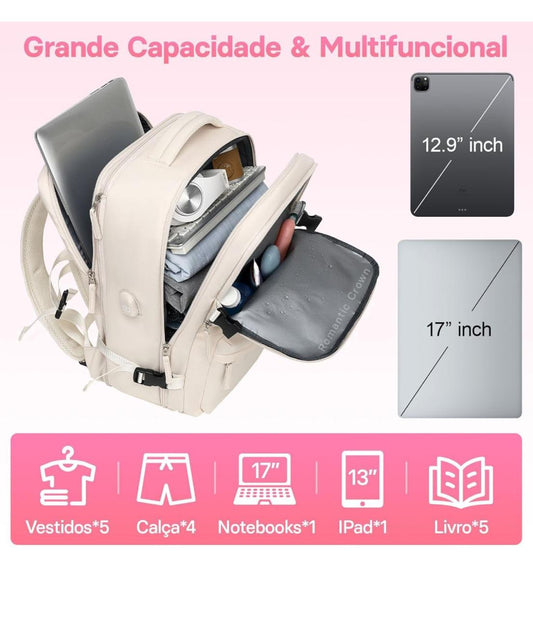 Mochila de Viagem Expansivel Impermeável Reforçada