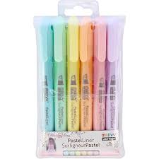 Marcadores Marvy Uchida PastelLiner - Conjunto de 6 Cores Pastel