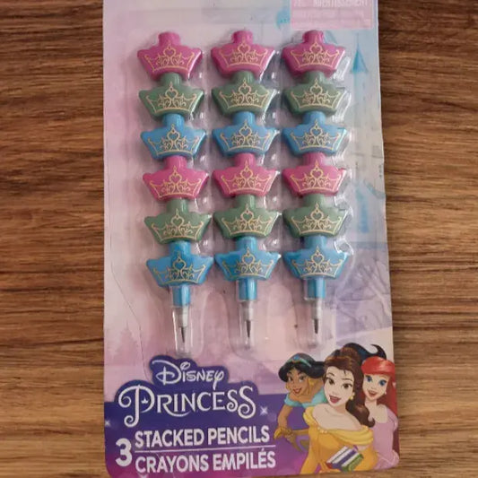 Disney Princess Stacked Pencils - 3 Pack